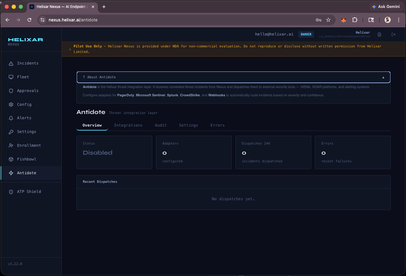 SIEM Integration via Antidote
